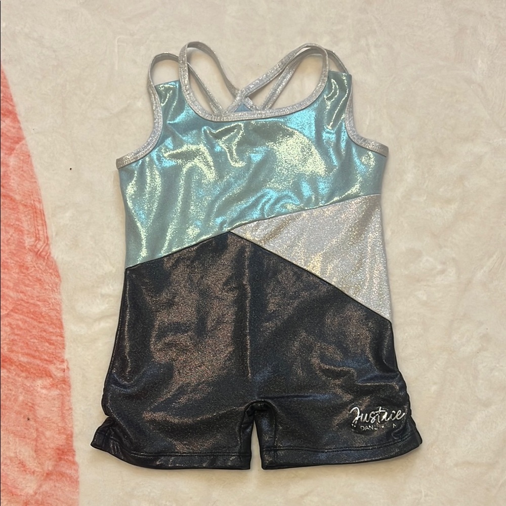 Shiny Leotard with Shorts